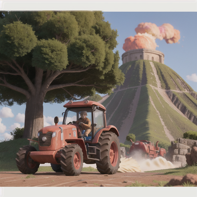 Image For Post Anime, key, drought, volcano, tractor, dwarf, HD, 4K, AI Generated Art