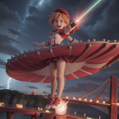 Image For Post Anime, circus, bridge, stars, storm, laser gun, HD, 4K, AI Generated Art