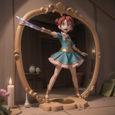 Image For Post Anime, surprise, sword, zombie, fairy dust, enchanted mirror, HD, 4K, AI Generated Art