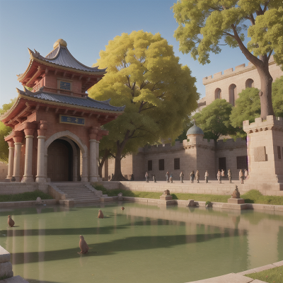 Image For Post Anime, trumpet, temple, museum, park, medieval castle, HD, 4K, AI Generated Art