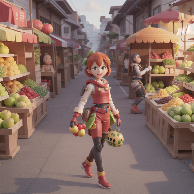 Image For Post Anime, fruit market, bravery, robot, joy, bird, HD, 4K, AI Generated Art