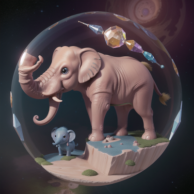 Image For Post Anime, map, crystal, rainbow, elephant, space, HD, 4K, AI Generated Art