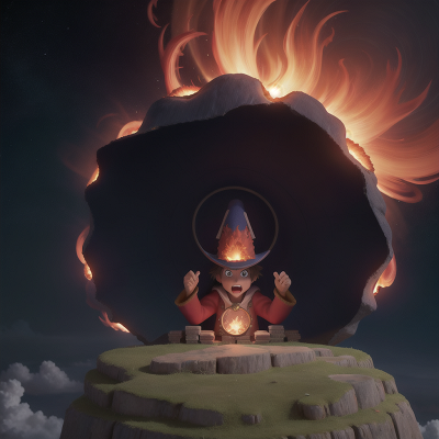 Image For Post Anime, fire, telescope, anger, magic portal, wizard's hat, HD, 4K, AI Generated Art
