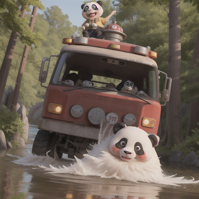 Image For Post Anime, river, firefighter, panda, drought, ghost, HD, 4K, AI Generated Art