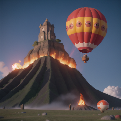 Image For Post Anime, balloon, volcano, firefighter, whale, haunted graveyard, HD, 4K, AI Generated Art