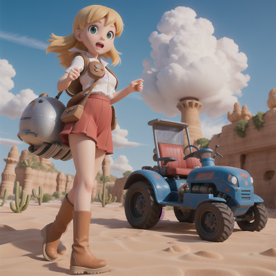 Image For Post Anime, exploring, hovercraft, tractor, underwater city, desert oasis, HD, 4K, AI Generated Art