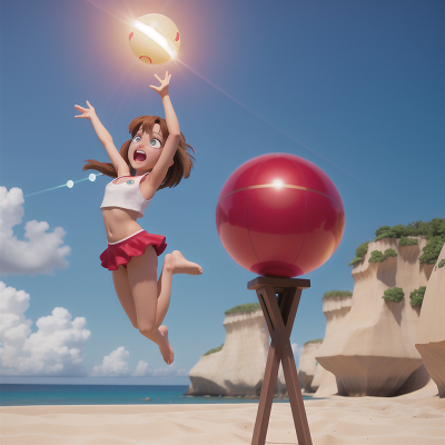Image For Post Anime, beach, jumping, laser gun, crystal ball, crying, HD, 4K, AI Generated Art