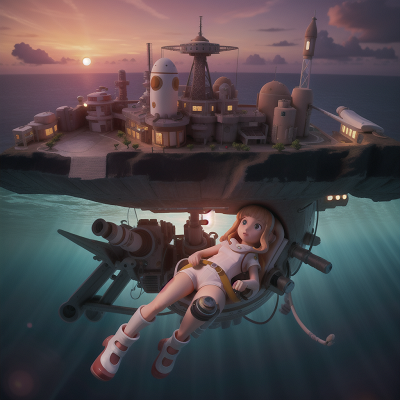 Image For Post Anime, underwater city, sunset, scientist, space, astronaut, HD, 4K, AI Generated Art