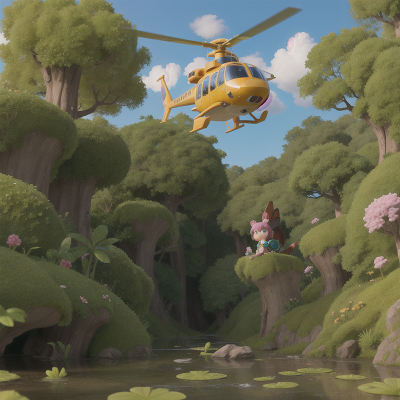 Image For Post Anime, crystal, helicopter, swamp, fairy, rocket, HD, 4K, AI Generated Art