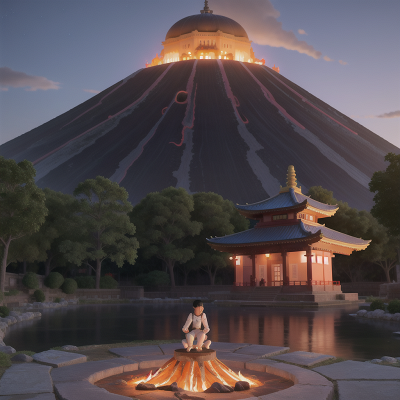 Image For Post Anime, romance, temple, skyscraper, astronaut, volcano, HD, 4K, AI Generated Art