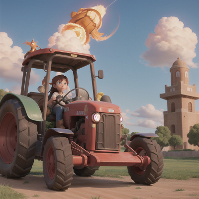 Image For Post Anime, tractor, tower, phoenix, maze, space, HD, 4K, AI Generated Art