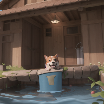 Image For Post Anime, swimming, farm, spaceship, dog, hidden trapdoor, HD, 4K, AI Generated Art