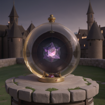 Image For Post Anime, cursed amulet, crystal ball, teleportation device, city, medieval castle, HD, 4K, AI Generated Art