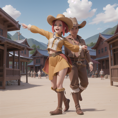 Image For Post Anime, market, knights, temple, wild west town, dancing, HD, 4K, AI Generated Art