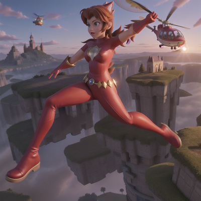 Image For Post Anime, fairy dust, superhero, tower, helicopter, werewolf, HD, 4K, AI Generated Art