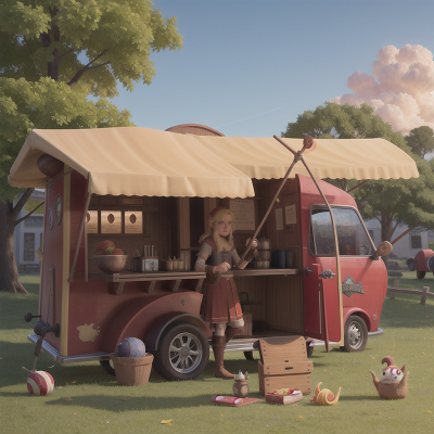 Image For Post Anime, vikings, circus, spell book, park, taco truck, HD, 4K, AI Generated Art