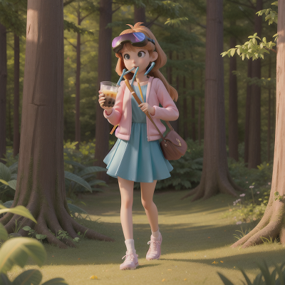 Image For Post Anime, bubble tea, virtual reality, flute, forest, snow, HD, 4K, AI Generated Art