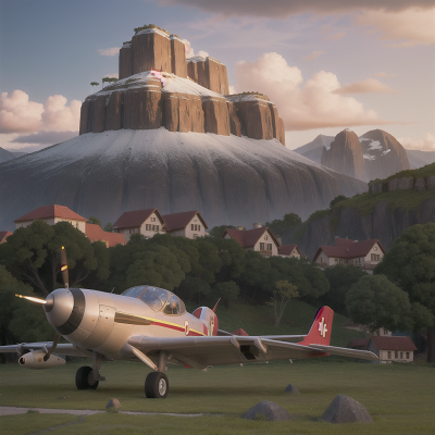 Image For Post Anime, hail, airplane, mountains, elf, museum, HD, 4K, AI Generated Art