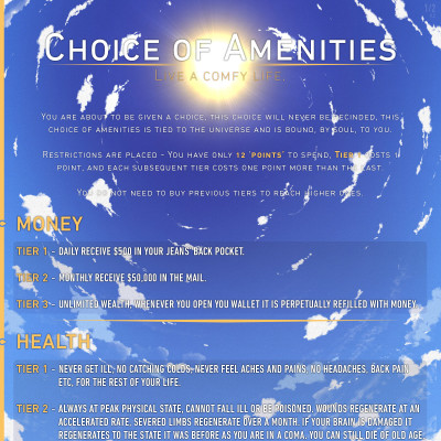Image For Post Choice of Amenities CYOA from /tg/