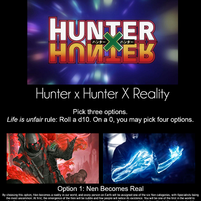 Image For Post BlueSorceror4's Hunter X Hunter X Reality CYOA
