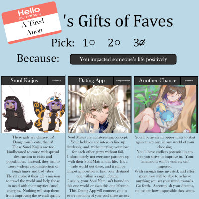 Image For Post Tired Anon's Gift of Faves CYOA from /tg/