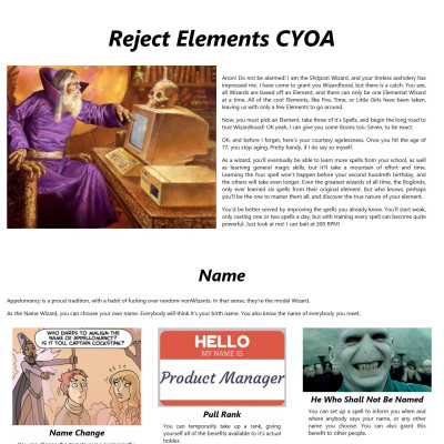 Image For Post Reject Elements CYOA from /tg/