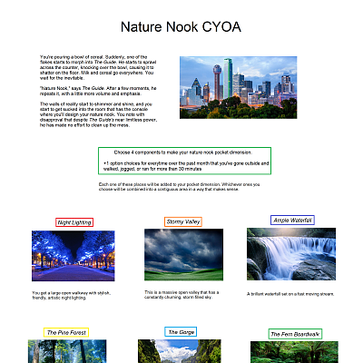 Image For Post Nature Nook CYOA