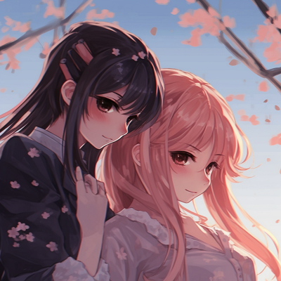 Image For Post | Anime duo watching sunrise, warm colors and focus on horizon. anime friendship in matching pfp - [Matching PFP Anime Gallery](https://hero.page/pfp/matching-pfp-anime-gallery)