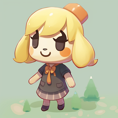 Image For Post | Isabelle in her town hall office, detailed environment and focus on her professional side. illustrative animal crossing pfp - [animal crossing pfp art](https://hero.page/pfp/animal-crossing-pfp-art)