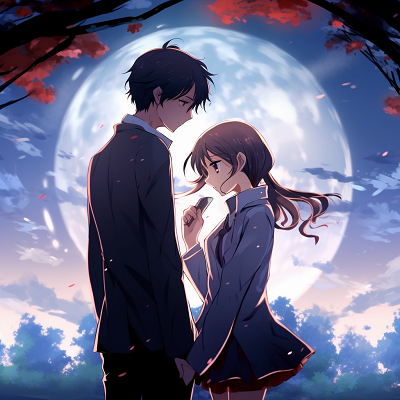 Image For Post | Anime couple in a night setting with a full moon, deep blues and bright highlights. cool anime couple pfp - [Anime Couple pfp](https://hero.page/pfp/anime-couple-pfp)