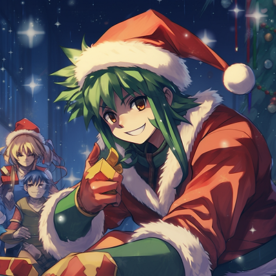 Image For Post | UA High students in festive dressing, highlighting the dynamic poses and unique Christmas accessories. festive anime pfp - [christmas anime pfp](https://hero.page/pfp/christmas-anime-pfp)
