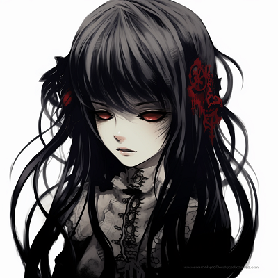Image For Post | A spooky anime girl with bandages and ghoulish features, centralizing on a pale color palette with dark tones. anime girl goth pfp - [Goth Anime PFP Gallery](https://hero.page/pfp/goth-anime-pfp-gallery)