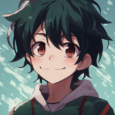 Image For Post | Close-up of Deku showing determination, detailed facial features, and rich color gradients. catchy anime pfp selections - [Best Anime PFP](https://hero.page/pfp/best-anime-pfp)