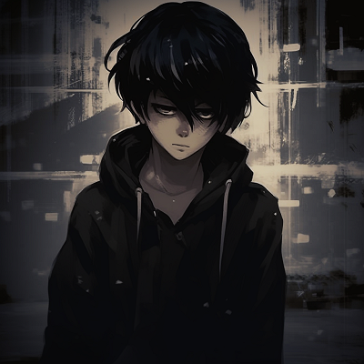 Image For Post Distressed Anime Boy Portrait - dark aesthetic anime pfp boy artwork