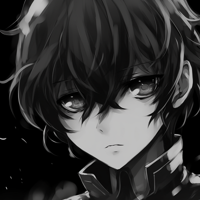 Image For Post Black and White Lelouch Profile - modern anime black and white pfp