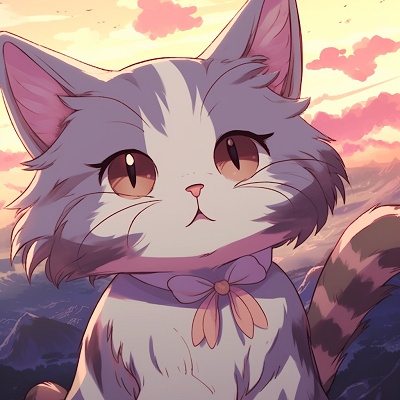 Image For Post | Playful kitten in anime style, pouncing at a ball of yarn, bright colors, and distinct lines. dreamy anime cat character pfp - [Anime Cat PFP Universe](https://hero.page/pfp/anime-cat-pfp-universe)
