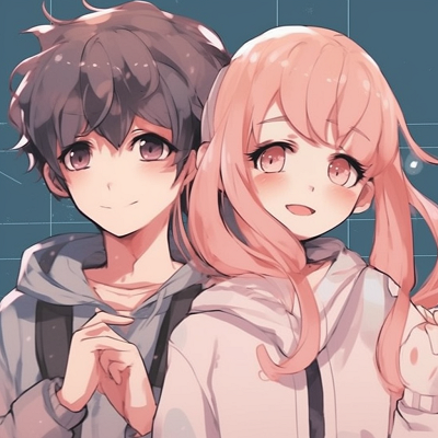 Image For Post | Matching anime profile picture of a guy and girl in friends' theme, vibrant colors and balanced proportions. friends anime matching pfp: boy and girl - [matching pfp for 2 friends anime](https://hero.page/pfp/matching-pfp-for-2-friends-anime)