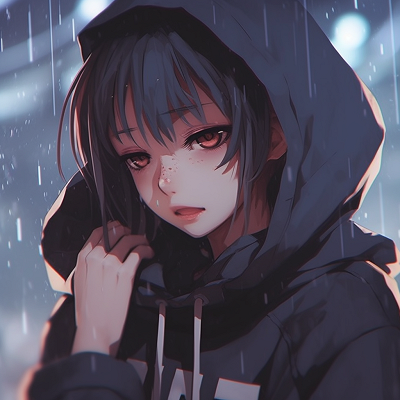 Image For Post | Portrait of the anime girl, strong detailing on her face paired with high contrast colors. aesthetic anime girl with sad pfp - [Sad PFP Anime](https://hero.page/pfp/sad-pfp-anime)