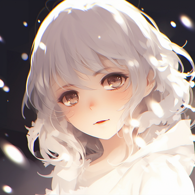 Image For Post | Anime Girl appearing ethereal with her white hue and soft shading, her attire resembling that of a snow queen. anime pfp girl with white charm - [White Anime PFP](https://hero.page/pfp/white-anime-pfp)