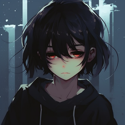 Image For Post | Character with a fractured soul, depicted with visual distortions and lower contrast palette. depressed anime characters pfp - [Sad PFP Anime](https://hero.page/pfp/sad-pfp-anime)