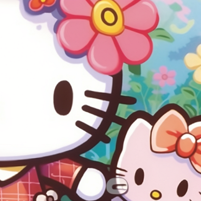 Image For Post | Hello Kitty characters surrounded by colorful flowers, bright hues and playful vibes. artistic hello kitty matching pfp ideas pfp for discord. - [matching pfp hello kitty, aesthetic matching pfp ideas](https://hero.page/pfp/matching-pfp-hello-kitty-aesthetic-matching-pfp-ideas)