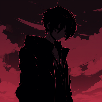 Image For Post | Silhouetted character against a vibrant red sky, high intensity colors and strong lines. diverse selection of anime pfp dark aesthetic pfp for discord. - [anime pfp dark aesthetic Collection](https://hero.page/pfp/anime-pfp-dark-aesthetic-collection)