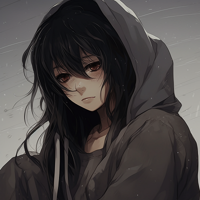Image For Post | Character displaying a melancholic look, with loosely sketched lines and muted colors. sad anime pfp collection pfp for discord. - [anime pfp sad Series](https://hero.page/pfp/anime-pfp-sad-series)