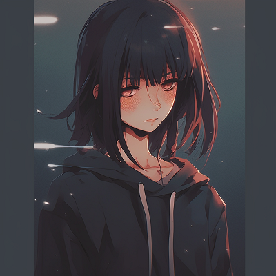 Image For Post | Image of anime character sitting alone, stark contrast between their vibrant colorful attire and lonely ambiance. sorrowful anime pfp pfp for discord. - [anime pfp sad Series](https://hero.page/pfp/anime-pfp-sad-series)