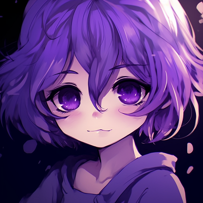 Image For Post | A sweet anime girl with purple hair, her big eyes full of joy. adorable purple anime pfp pfp for discord. - [Purple Pfp Anime Collection](https://hero.page/pfp/purple-pfp-anime-collection)