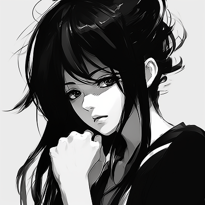 Image For Post | Beautifully detailed depiction of female anime hair in a monochrome color scheme. famous black and white pfp female anime pfp for discord. - [Top Black And White PFP Anime](https://hero.page/pfp/top-black-and-white-pfp-anime)