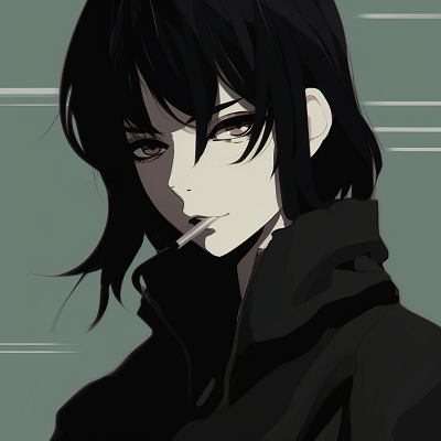 Image For Post | Close-up of a focused protagonist with black hair, highlighting unique eye design and muted color palette. black pfp anime characters pfp for discord. - [Black PFP Anime Collections](https://hero.page/pfp/black-pfp-anime-collections)