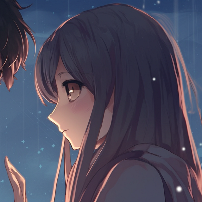 Image For Post | Two characters reflected in each other's eyes, detailed lines and warm colors. couple match pfp inspiration pfp for discord. - [couple match pfp, aesthetic matching pfp ideas](https://hero.page/pfp/couple-match-pfp-aesthetic-matching-pfp-ideas)