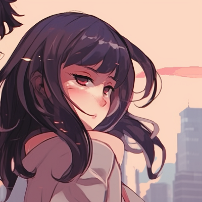 Image For Post | Two characters in the backdrop of a bustling city, their expressions reflecting intimate camaraderie, matchin urban outfit. modern couple pfp matching pfp for discord. - [couple pfp matching, aesthetic matching pfp ideas](https://hero.page/pfp/couple-pfp-matching-aesthetic-matching-pfp-ideas)