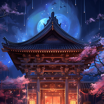 Image For Post Anime Shrine Scheme Evening Serenity - Wallpaper